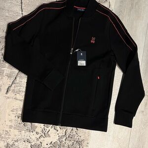 Psycho Bunny Black Bomber Jacket with Red Details